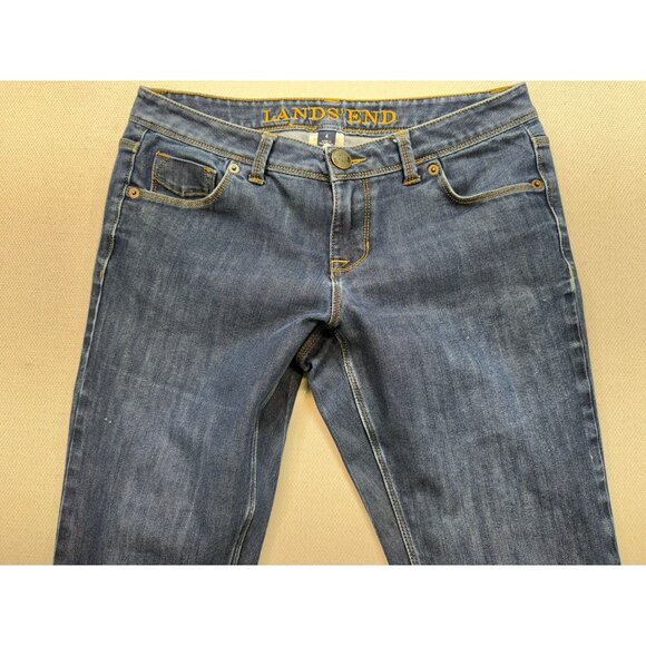 Lands End Womens Straight Jeans Size 4 Blue Denim Medium Wash Low Rise Y2K - Picture 6 of 13